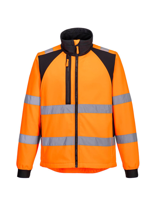 Veste softshell haute visibilité eco wx2 (2 couches) - taille m - orange/noir - portwest