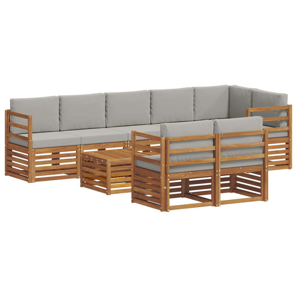 Ensembles de canapés avec coussin 9 pcs gris naturel et clair