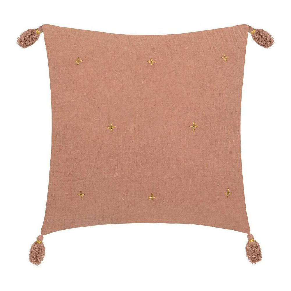Coussin déco à pompons 