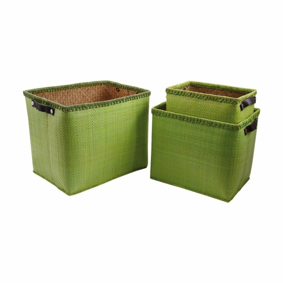 Corbeilles de rangement en palmier (lot de 3)