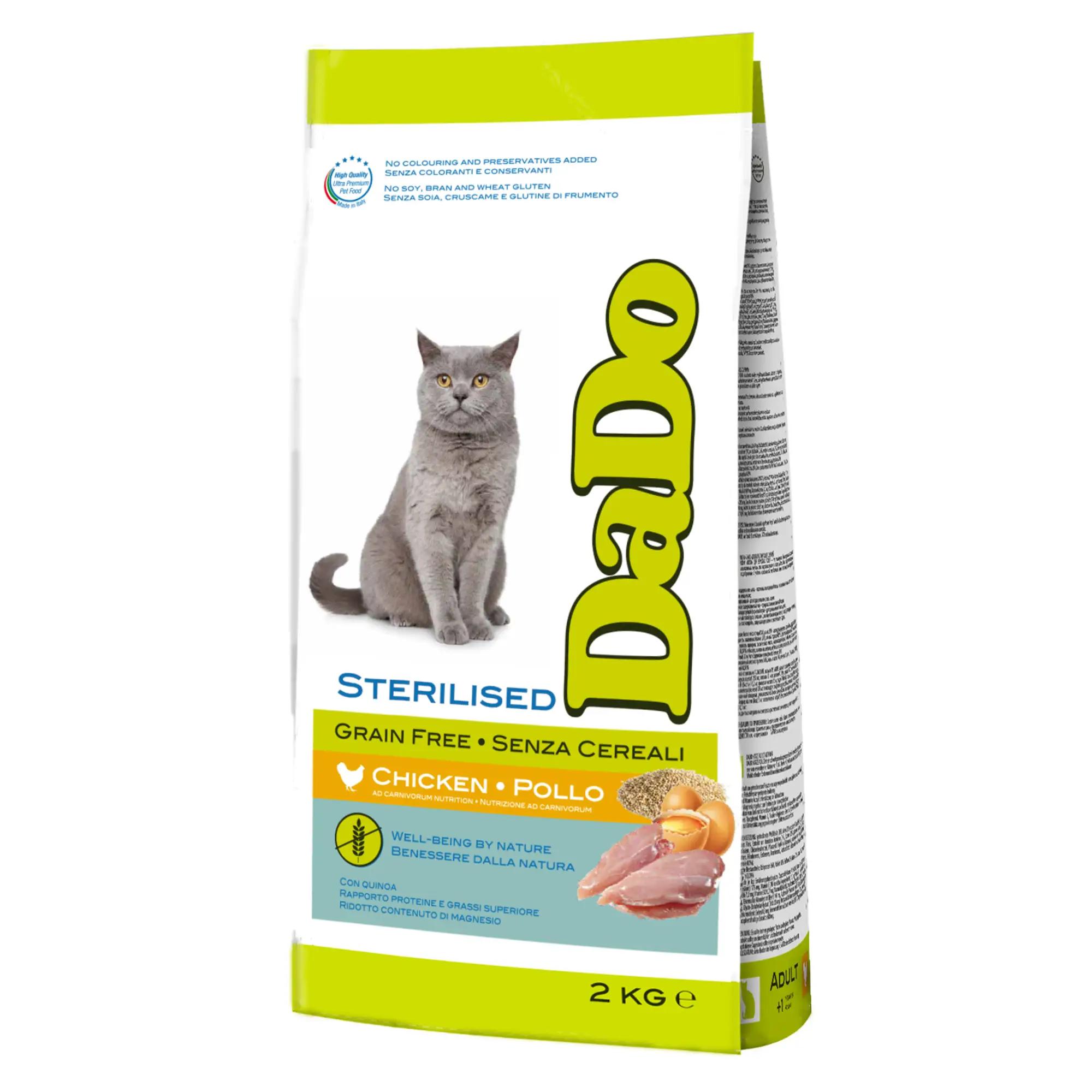 Croquettes pour chats adultes stérilisés sans céréale 2 kg