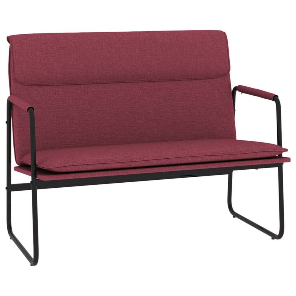 Banc rouge bordeaux 100x64x80 cm tissu