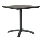 Table de café de chicago avec plateau gris et pieds noirs, 70x70x72 cm
