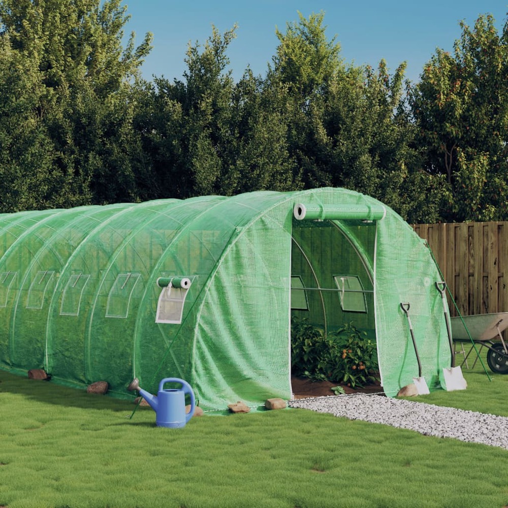 Serre avec cadre en acier vert 54 m² 18x3x2 m