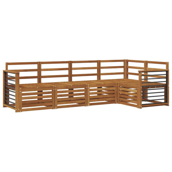 Ensembles de canapés 5 pcs naturel bois d'acacia massif