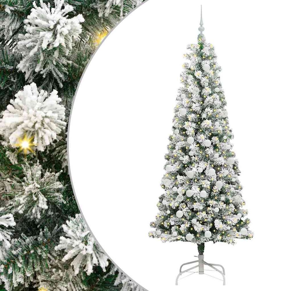 Sapin de noël artificiel à branches articulées vert et blanc