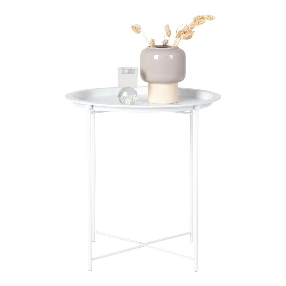 Table d'appoint en acier blanc ø 47 x 50 cm