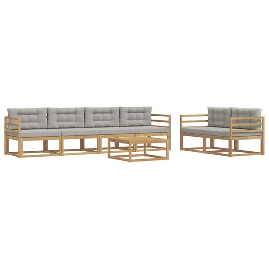 Ensemble de canapés d'extérieur 6 pc blanc et gris clair