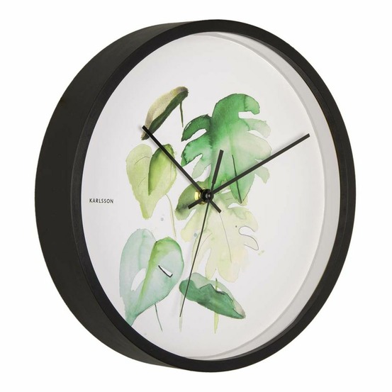 Horloge ronde botanical 26 cm monstrera