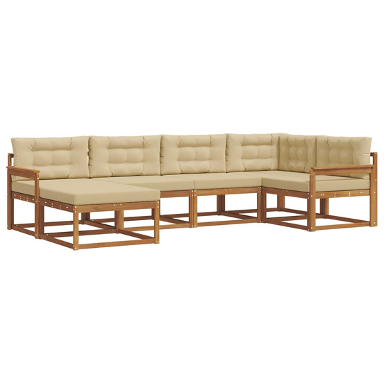 Ensemble de canapés d'extérieur 6 pcs naturel et beige