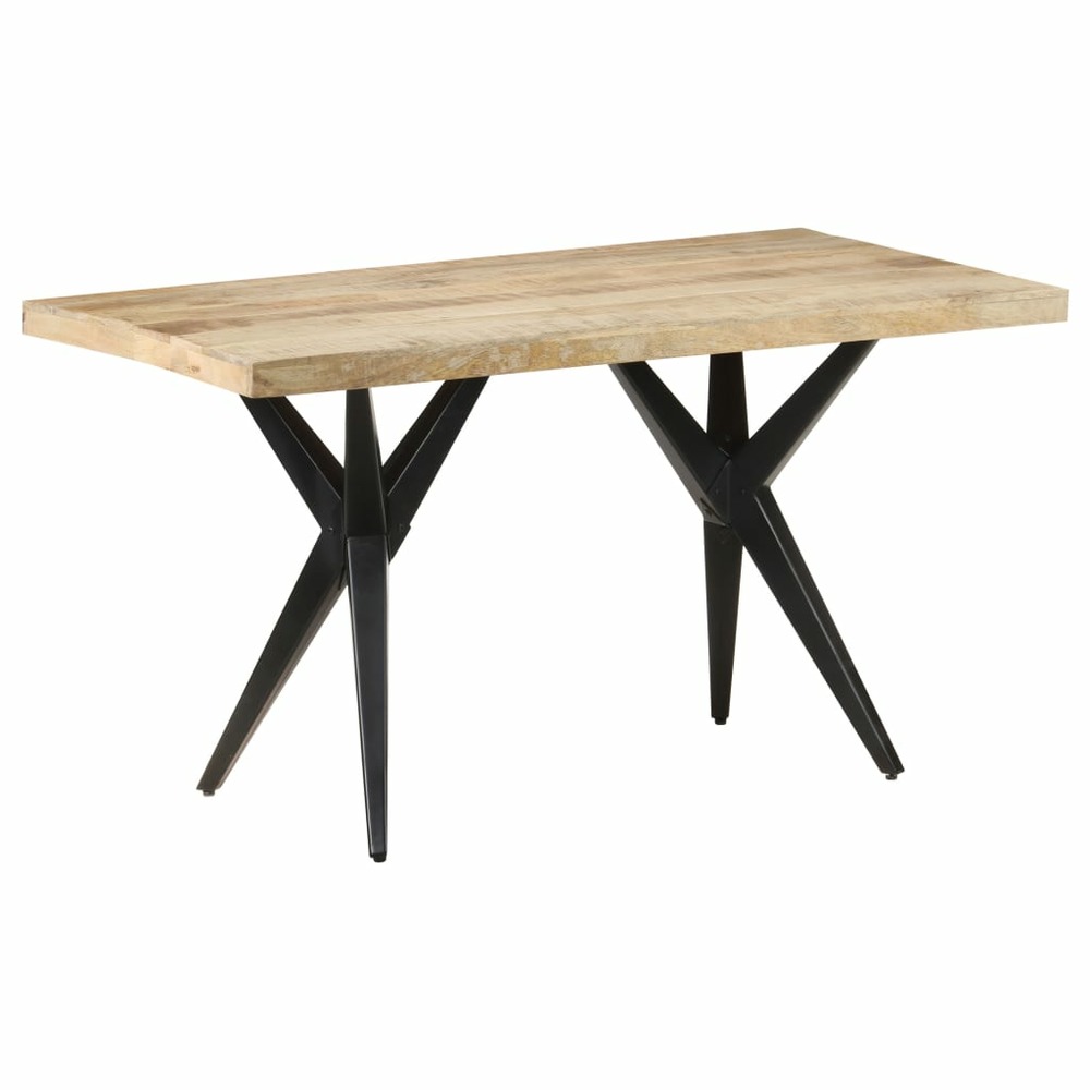 Table de salle à manger 140x70x76 cm bois de manguier brut
