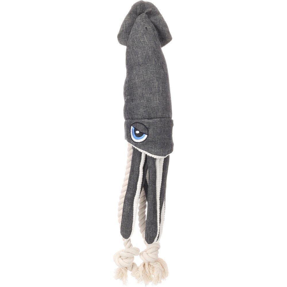 Peluche à corde pour chien flipper calmar grise 45 cm - flamingo