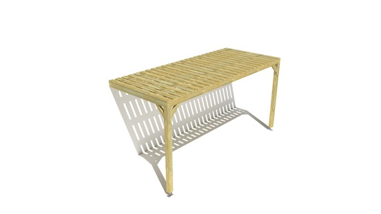 Pergola bois • 5m x 2m • adossée • sens largeur • platelage bois • livraison comprise