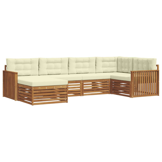 Ensemble de canapés d'extérieur 6 pcs naturel et crème