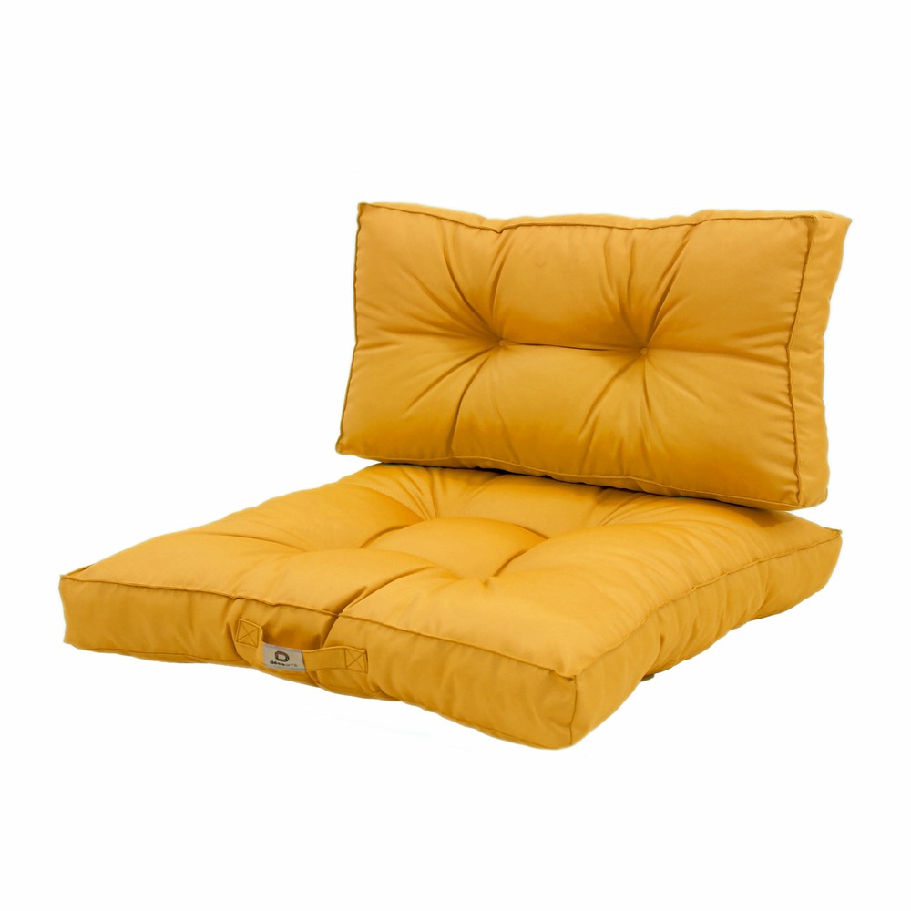 Coussins pour salon de jardin capitonné 60x60cm jaune