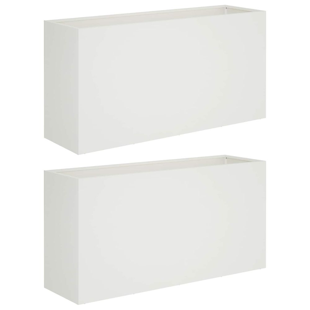 Cache-pot de jardin 2 pc blanc 100 x 30 x 40 cm