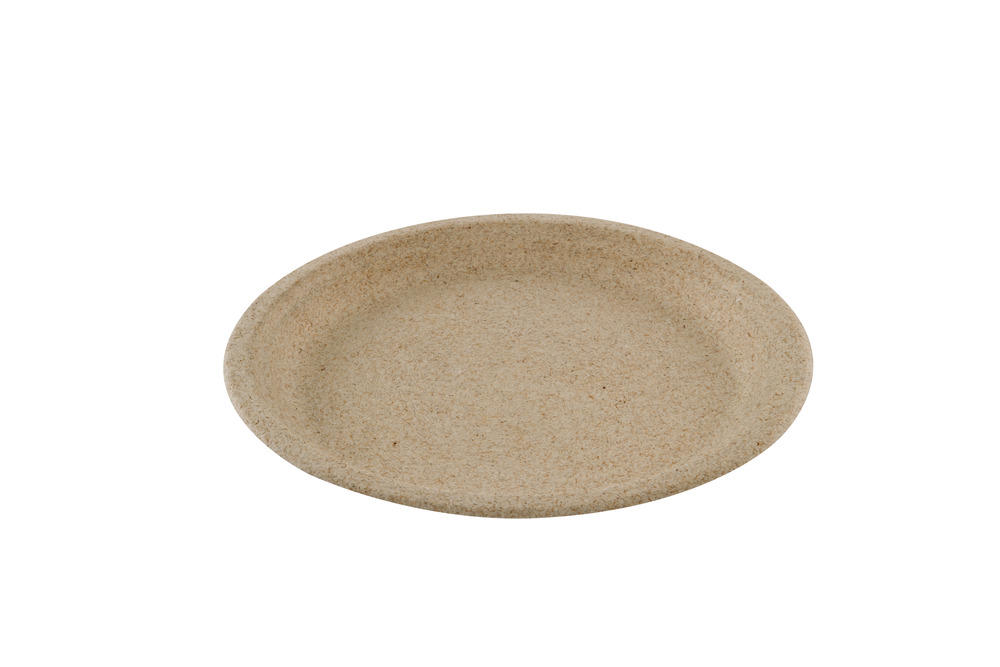 Assiette ronde en bagasse de blé naturel - 800 unités - betik