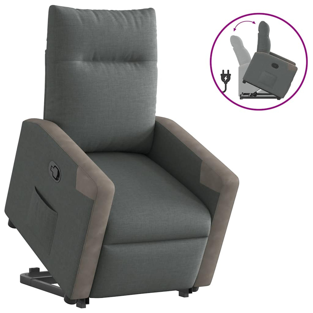 Fauteuil inclinable gris foncé tissu
