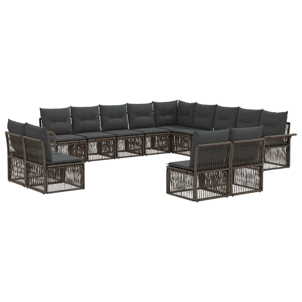 Ensemble de canapé de jardin 13 pcs gris polyrotin