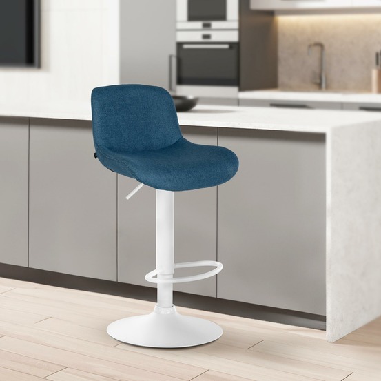 Tabouret de bar solon tissu blanc