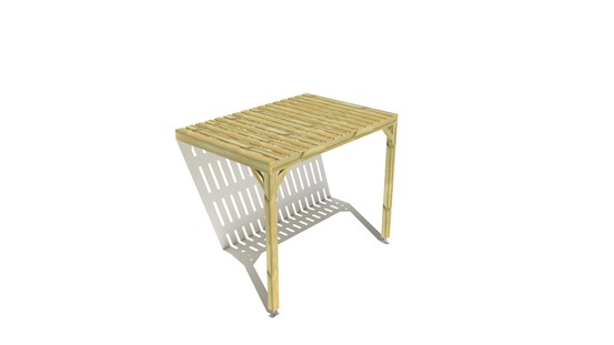 Pergola bois • 3m x 2m • adossée • sens largeur • platelage bois • livraison comprise