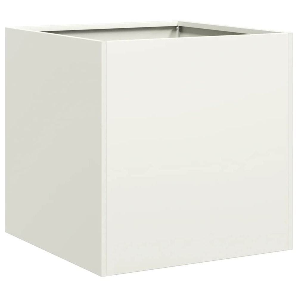 Jardinière d'extérieur blanc 40x40x40 cm acier laminé à froid