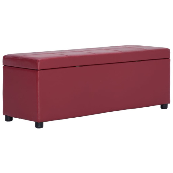 Banc avec compartiment de rangement 116 cm bordeaux similicuir