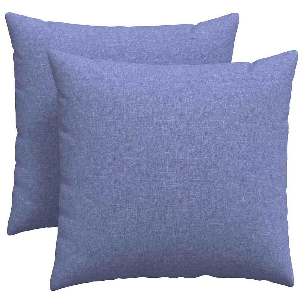 Coussins de canapé 2 pc tissu bleu denim 45 x 45 cm