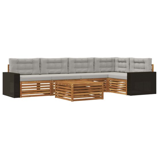 Ensemble de canapés d'extérieur 6 pc naturel et gris clair