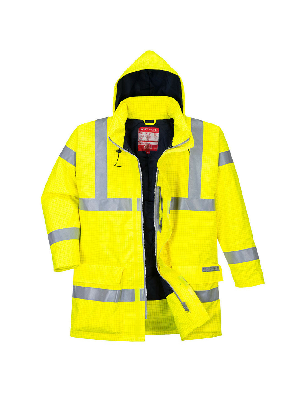 Parka bizflame rain hi-vis multirisque couleur : jaune taille s - portwest