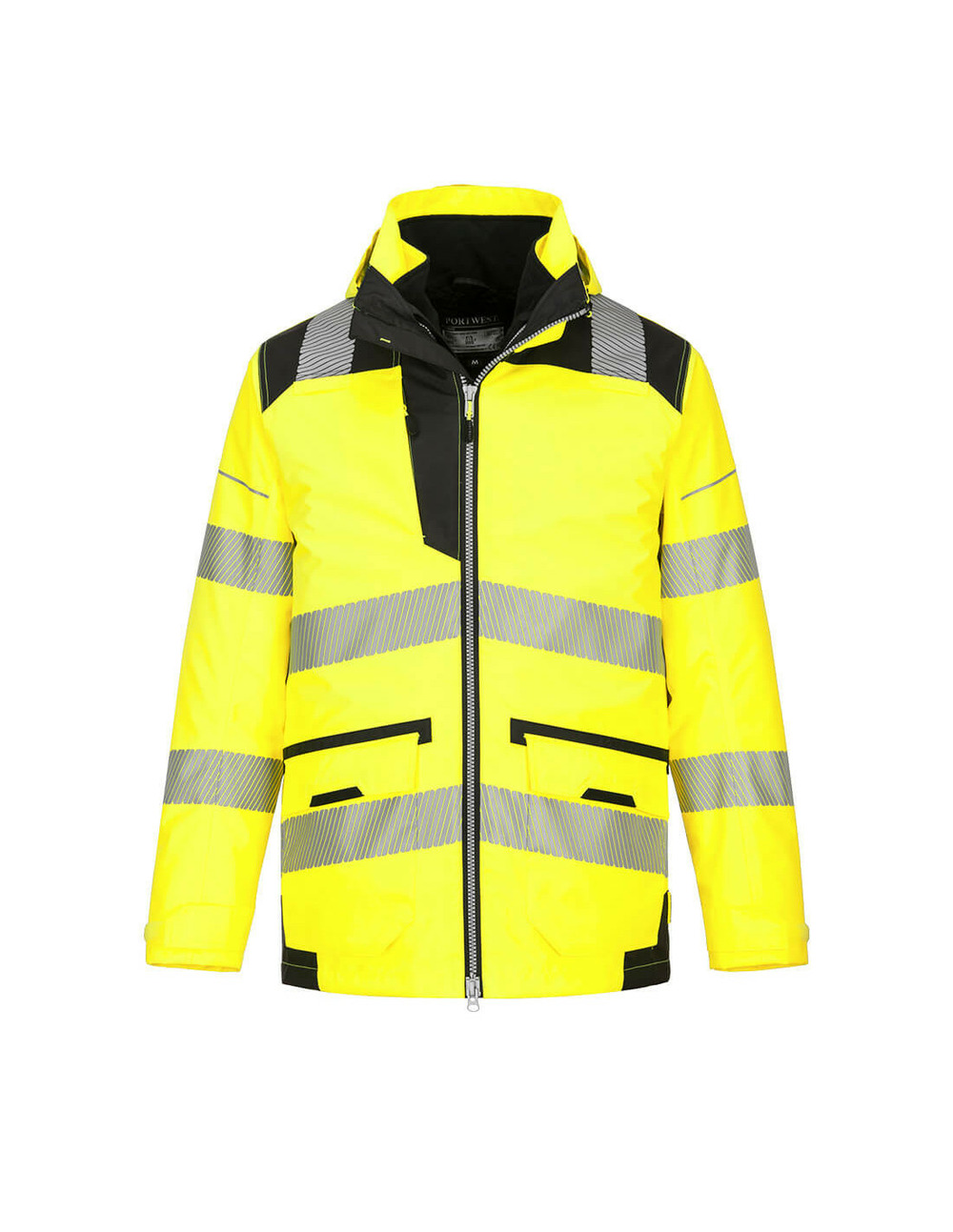 Parka pw3 hi-vis 5-en-1 couleur : jaune/noir taille 5xl - portwest