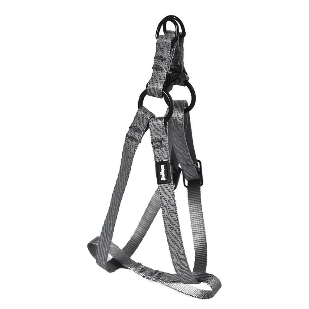 Harnais réfléchissant réglable en nylon gris - ajustable 50-65 cm