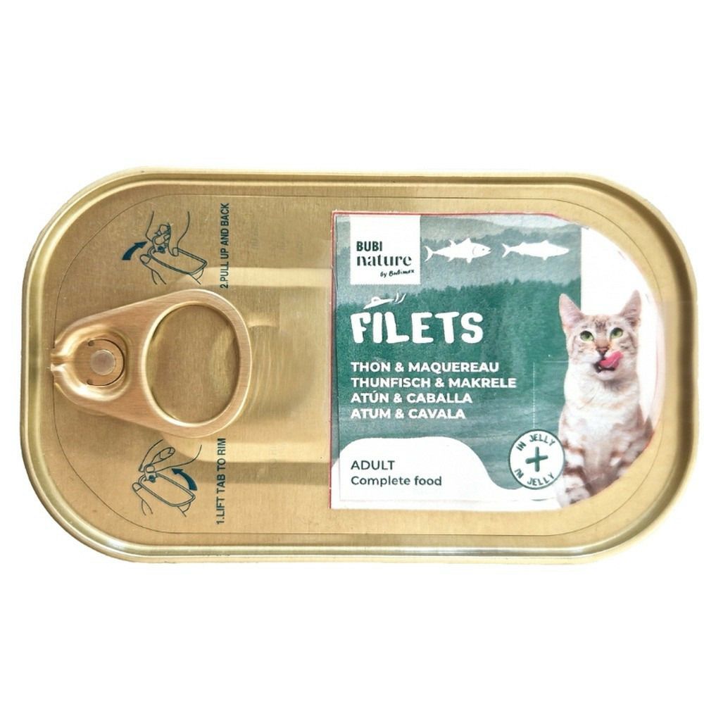 Pâtée pour chat thon et maquereau en gelée bubinature - 85 g