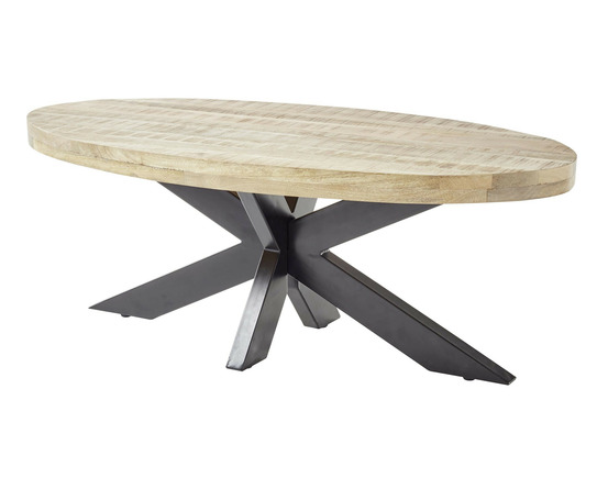 Manzanilla - table basse - bois massif et noir - 120 cm