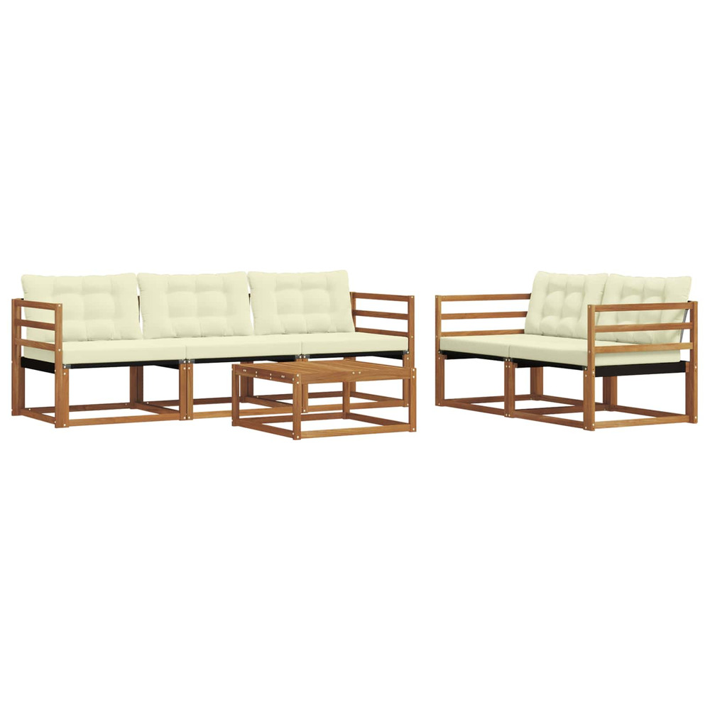 Ensemble de canapés d'extérieur 6 pcs naturel et crème