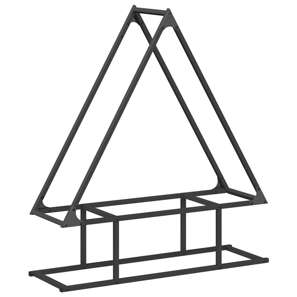 Portant de bois chauffage noir 80x25x90 cm