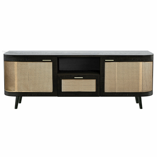 Wendy-meuble tv en bois de manguier et cannage 145 cm