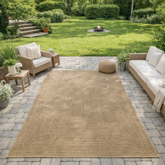 Tapis extérieur intérieur 60x90 lyn13 rezy 1 aspect jute ton sur ton