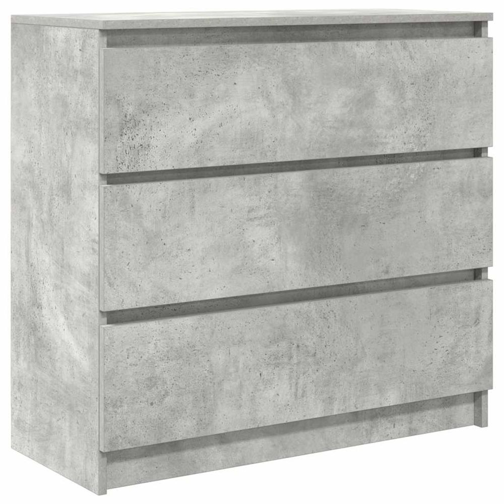 Buffet gris béton 80x35x76 cm bois d'ingénierie