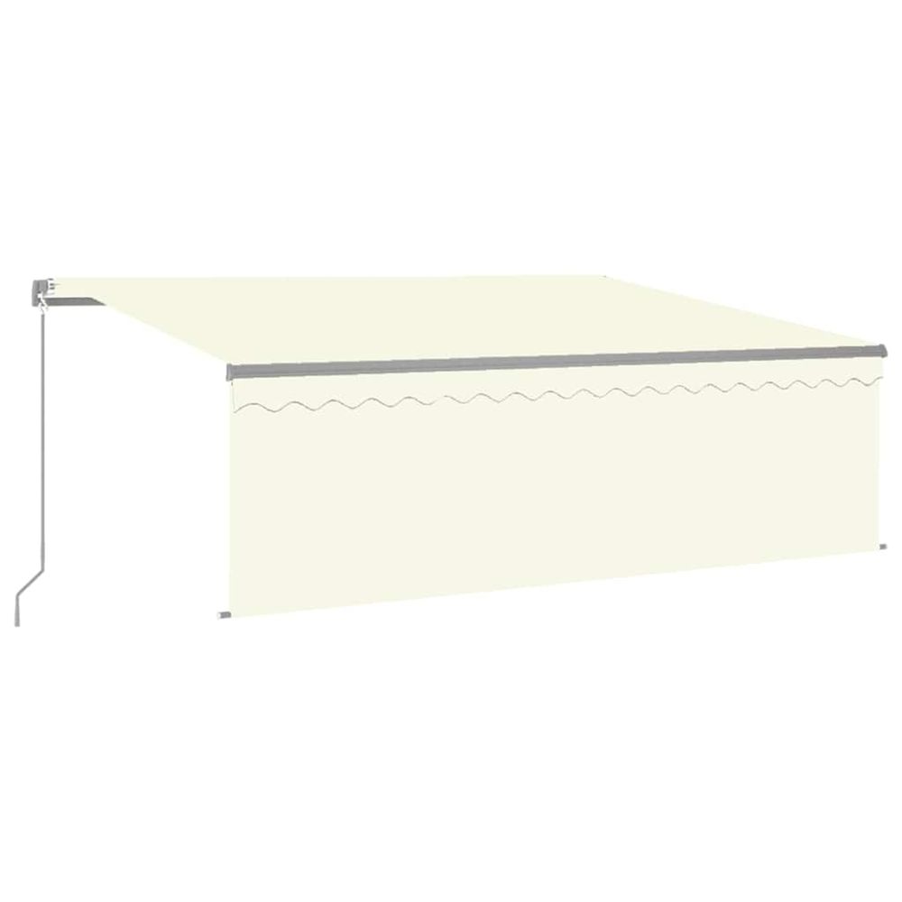 Auvent manuel rétractable avec store et led 4x3m crème