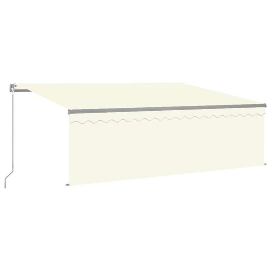Auvent manuel rétractable avec store et led 4x3m crème