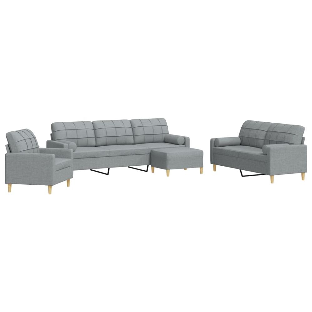 Ensemble de canapés 4 pcs repose-pied et coussins décoratifs