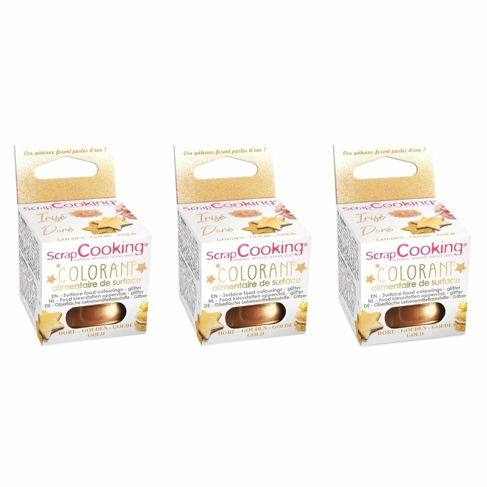 Colorant alimentaire de surface en poudre doré 15 g