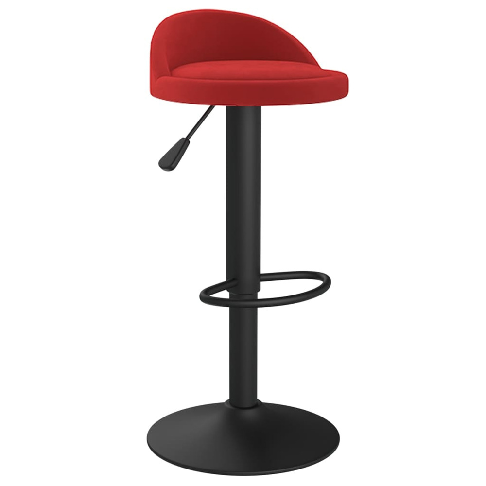 Tabouret de bar rouge bordeaux velours