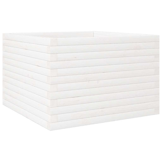 Jardinière d'extérieur blanc 70x70x46 cm bois de pin massif