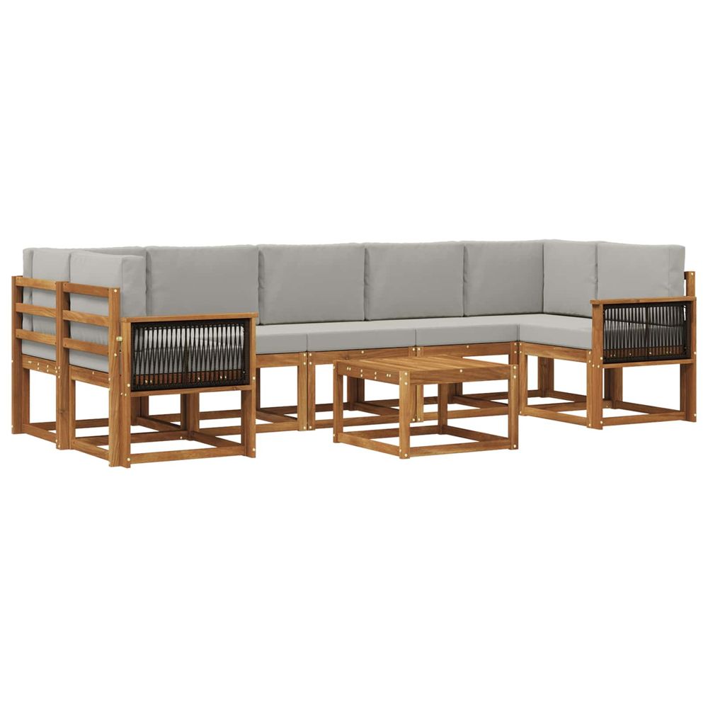 Ensemble de canapés d'extérieur 6 pc naturel et gris clair