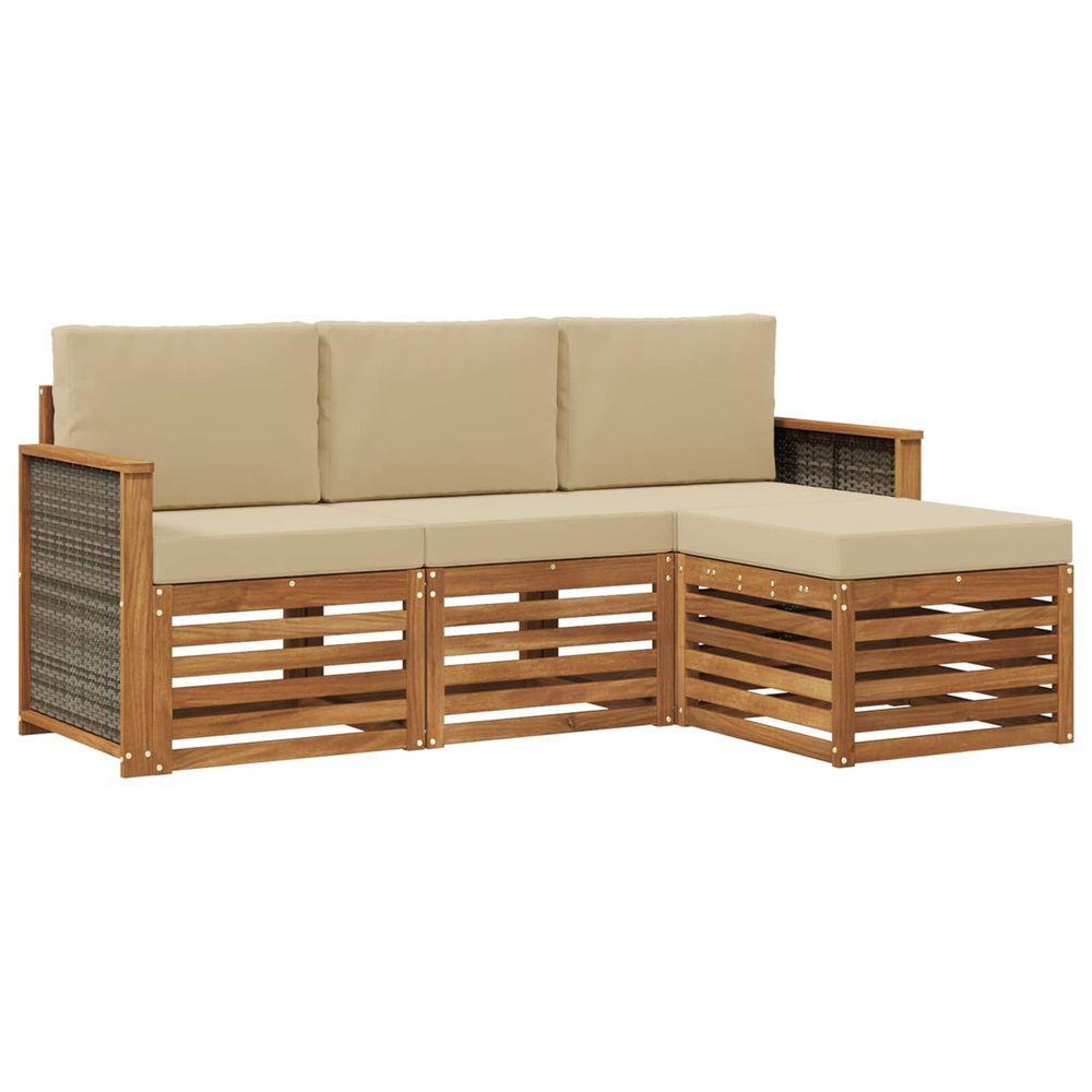 Ensemble de canapés d'extérieur 4 pc naturel et beige