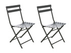 Lot de 2 chaises de jardin métal pliante greensboro graphite