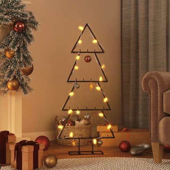 Arbre de noël en métal pour décoration noir 125 cm