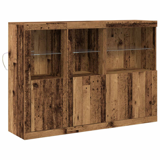 Buffet led bois ancien 142,5 x 37 x 100 cm bois d'ingénierie